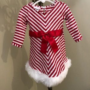 Bonnie Baby Baby Girls Candy Cane Dress
